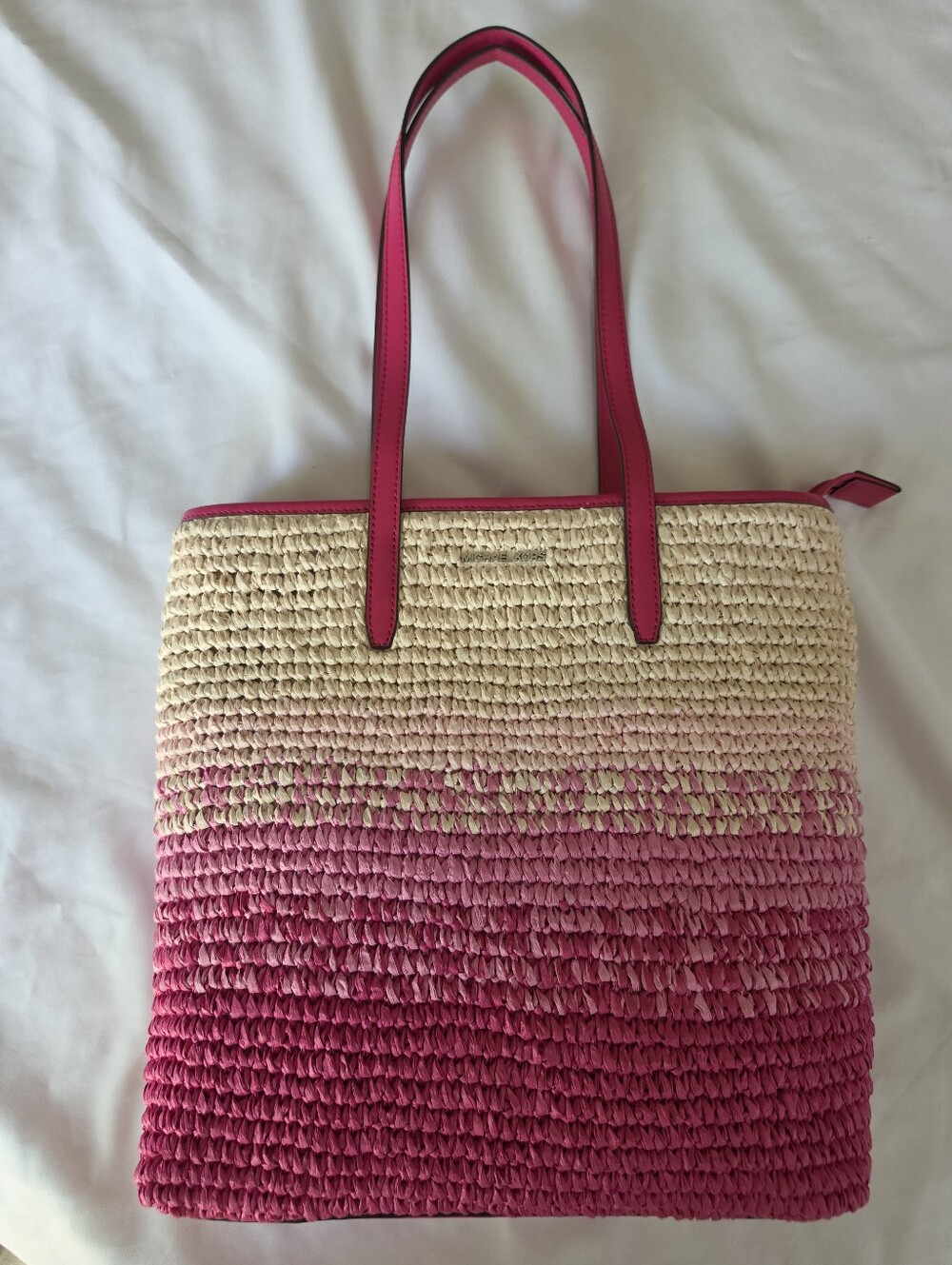 MICHAEL KORS The Michael Large Ombré Straw Tote Bag - Pink